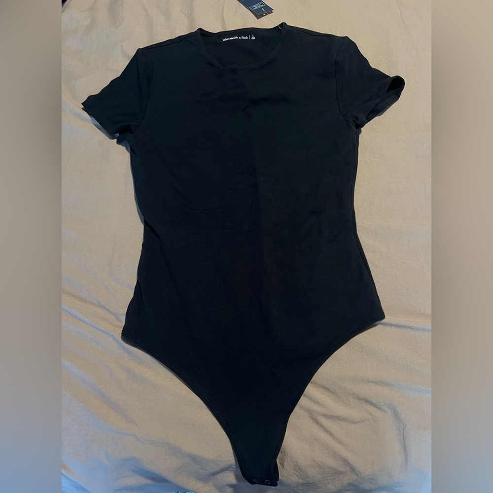 Abercrombie & Fitch Black Short Sleeve Bodysuit